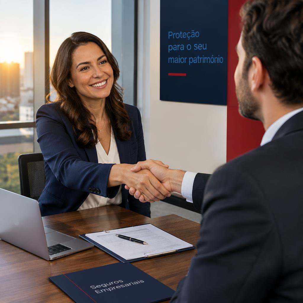 Especialista da TradeRisk orientando empresa sobre Seguro Garantia